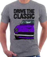 Drive The Classic Datsun 240Z/260Z. T-shirt in Heather Grey Colour