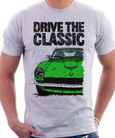 Drive The Classic Datsun 240Z/260Z. T-shirt in White Colour