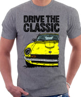 Drive The Classic Datsun 260Z/280Z. T-shirt in Heather Grey Colour