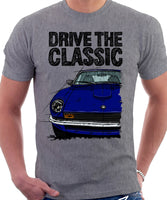 Drive The Classic Datsun 260Z/280Z. T-shirt in Heather Grey Colour