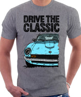 Drive The Classic Datsun 260Z/280Z. T-shirt in Heather Grey Colour