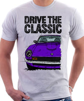 Drive The Classic Datsun 260Z/280Z. T-shirt in White Colour