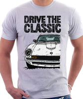 Drive The Classic Datsun 260Z/280Z. T-shirt in White Colour