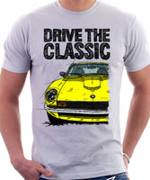 Drive The Classic Datsun 260Z/280Z. T-shirt in White Colour