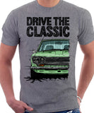 Drive The Classic Datsun 510/1600 Grille Version 1. T-shirt in Heather Grey Colour