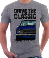 Drive The Classic Datsun 510/1600 Grille Version 2. T-shirt in Heather Grey Colour