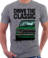 Drive The Classic Datsun 510/1600 Grille Version 2. T-shirt in Heather Grey Colour