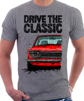 Drive The Classic Datsun 510/1600 Grille Version 2. T-shirt in Heather Grey Colour