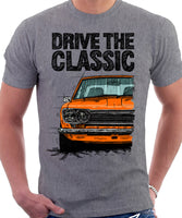 Drive The Classic Datsun 510/1600 Grille Version 2. T-shirt in Heather Grey Colour