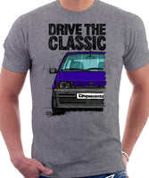 Drive The Classic Fiat Cinquecento. T-shirt in Heather Grey Colour