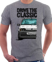 Drive The Classic Fiat Cinquecento. T-shirt in Heather Grey Colour