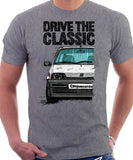 Drive The Classic Fiat Cinquecento. T-shirt in Heather Grey Colour