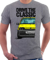 Drive The Classic Fiat Cinquecento. T-shirt in Heather Grey Colour