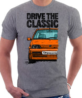 Drive The Classic Fiat Cinquecento Sporting. T-shirt in Heather Grey Colour