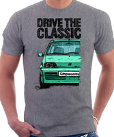 Drive The Classic Fiat Cinquecento Sporting. T-shirt in Heather Grey Colour