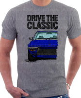 Drive The Classic Fiat X1/9 Early Model. T-shirt in Heather Grey Colour