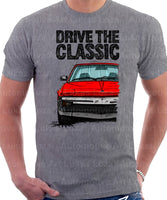 Drive The Classic Fiat X1/9 Late Model Black Splitter. T-shirt in Heather Grey Colour