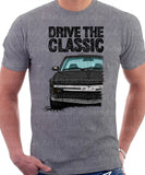 Drive The Classic Fiat X1/9 Late Model Black Splitter. T-shirt in Heather Grey Colour