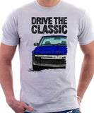 Drive The Classic Fiat X1/9 Late Model Black Splitter. T-shirt in White Colour