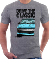 Drive The Classic Fiat X1/9 Late Model Colour Splitter. T-shirt in Heather Grey Colour