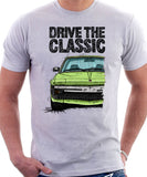 Drive The Classic Fiat X1/9 Late Model Colour Splitter. T-shirt in White Colour