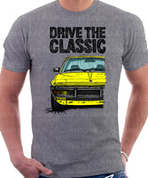 Drive The Classic Fiat X1/9 US Model. T-shirt in Heather Grey Colour