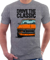 Drive The Classic Fiat X1/9 US Model. T-shirt in Heather Grey Colour