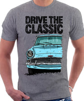 Drive The Classic Ford Anglia 105E. T-shirt in Heather Grey Colour