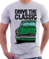 Drive The Classic Ford Anglia 105E. T-shirt in White Colour