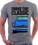 Drive The Classic Ford Anglia 105E (White Roof). T-shirt in Heather Grey Colour