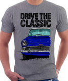 Drive The Classic Ford Anglia 105E (White Roof). T-shirt in Heather Grey Colour