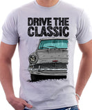 Drive The Classic Ford Anglia 105E (White Roof). T-shirt in White Colour