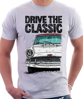 Drive The Classic Ford Anglia 105E (White Roof). T-shirt in White Colour