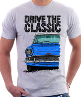 Drive The Classic Ford Anglia 105E (White Roof). T-shirt in White Colour