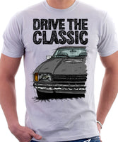 Drive The Classic Ford Capri Mk2. T-shirt in White Colour