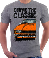 Drive The Classic Ford Capri Mk2. T-shirt in Heather Grey Colour