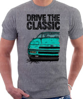 Drive The Classic Ford Probe 1.  Front Version 1. T-shirt in Heather Grey Colour