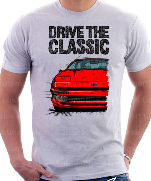 Drive The Classic Ford Probe 1.  Front Version 3. T-shirt in White Colour