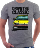 Drive The Classic Honda CRX 1st Gen Early Model. T-shirt in Heather Grey Color.