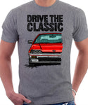 Drive The Classic Honda CRX 1st Gen Late Model. T-shirt in Heather Grey Color.