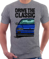 Drive The Classic Honda CRX Si 1st Gen . T-shirt in Heather Grey Color.