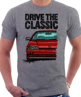 Drive The Classic Honda CRX Si 1st Gen . T-shirt in Heather Grey Color.