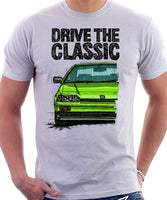 Drive The Classic Honda CRX Si 1st Gen . T-shirt in White Color.