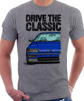 Drive The Classic Honda CRX 2nd Gen. T-shirt in Heather Grey Color.