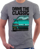 Drive The Classic Honda CRX 2nd Gen JDM. T-shirt in Heather Grey Color.