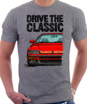 Drive The Classic Honda CRX 2nd Gen JDM. T-shirt in Heather Grey Color.