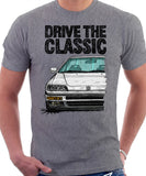 Drive The Classic Honda CRX 2nd Gen JDM. T-shirt in Heather Grey Color.