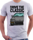 Drive The Classic Honda CRX 2nd Gen JDM . T-shirt in White Color.