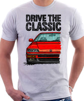 Drive The Classic Honda CRX 2nd Gen JDM . T-shirt in White Color.