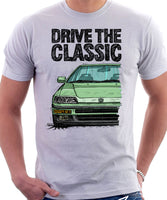 Drive The Classic Honda CRX 2nd Gen JDM . T-shirt in White Color.